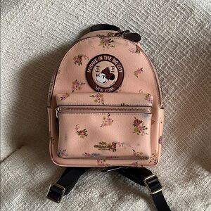Disney Coach Minnie Mouse Pink Floral Backpack